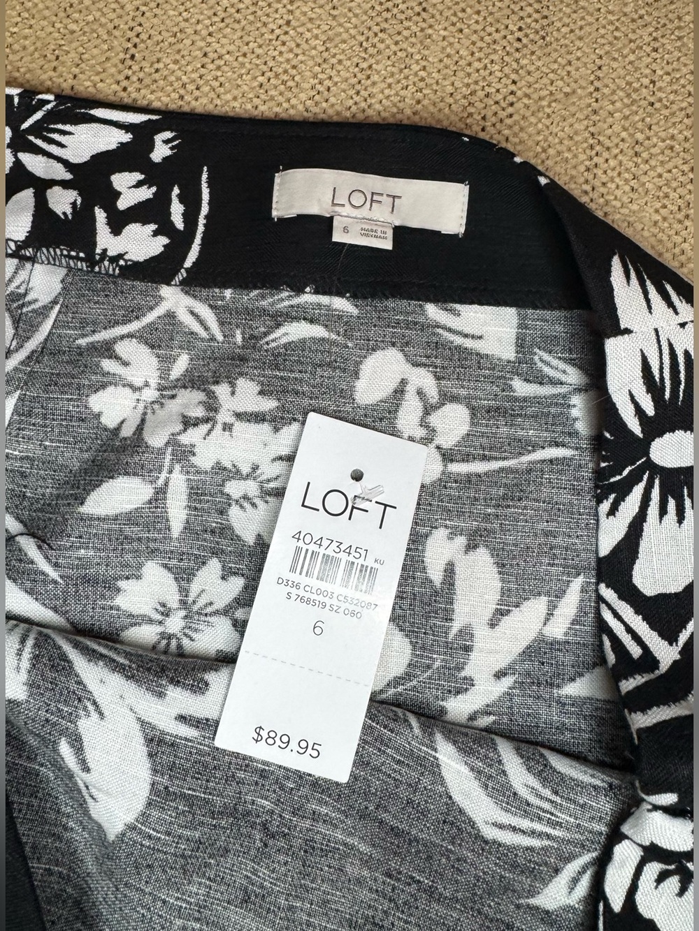NWT LOFT Floral Paisley Ruched Linen Blend Midi Skirt - Picture 9 of 16